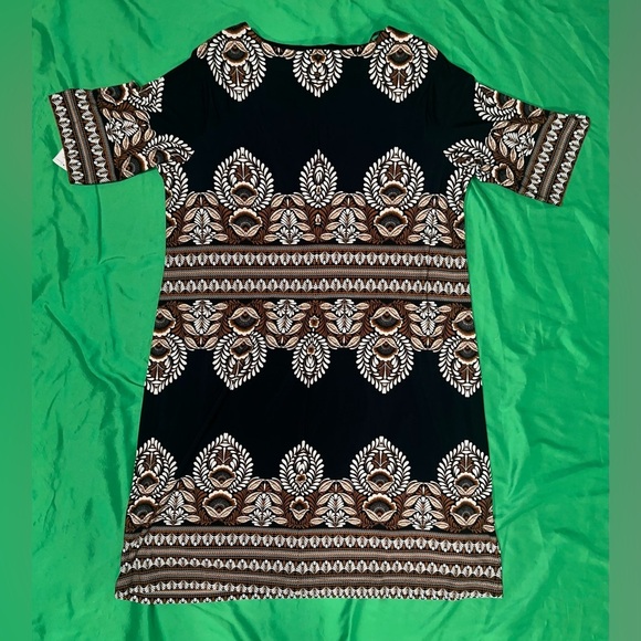 NWTINC International Concepts Elegant Black and Brown Patterned Dress size 2X - Picture 3 of 8